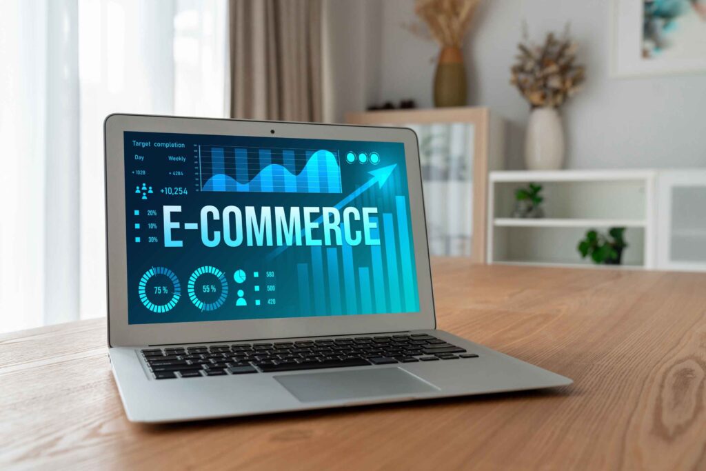 “E-commerce data dashboard displaying sales analytics, customer insights, and online retail performance metrics for business growth “
