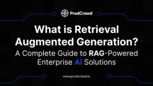 “What is RAG? ProdCrowd visual explaining Retrieval Augmented Generation in enterprise AI